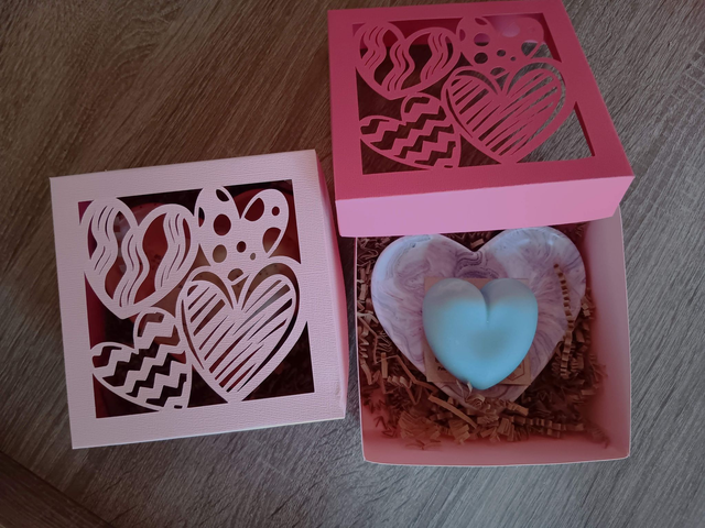 Petit coffret "Love" : vide-poche cœur et savon forme "Gros cœur" ❤️