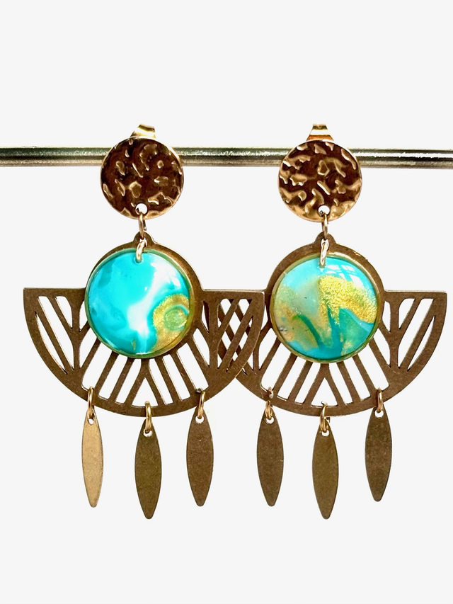 Boucles « Éventail d’azur » 