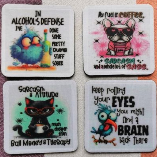 Funny Sarcastic Animal Coasters -24 Designs