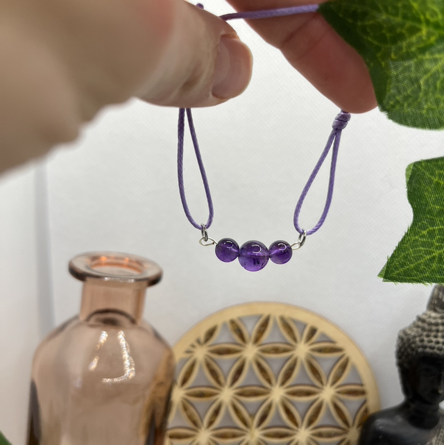 Bracelet réglable améthyste 