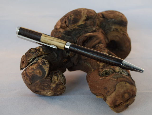 balpen, chroom - wenge en eik