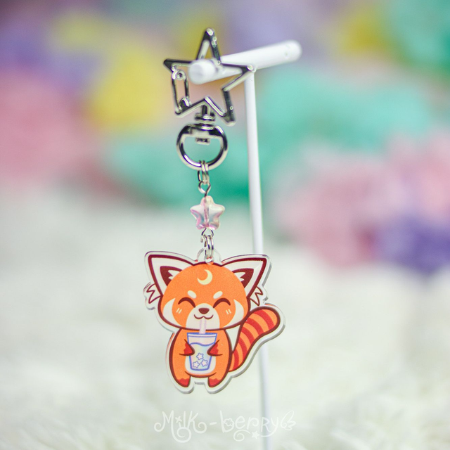 Porte-clé Panda Roux Bubble Tea