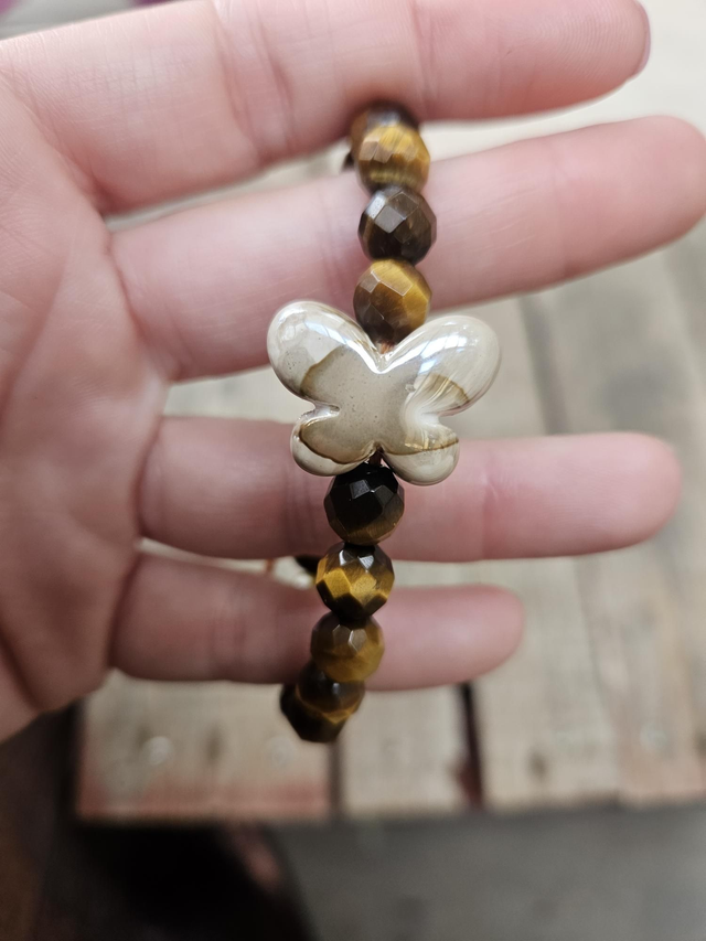 Bracelet papillon œil du tigre