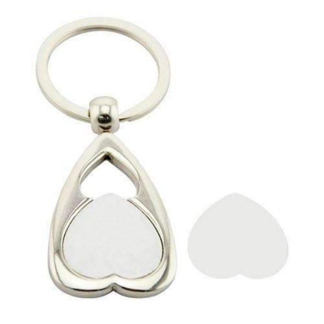 Double Heart Metal Keyring