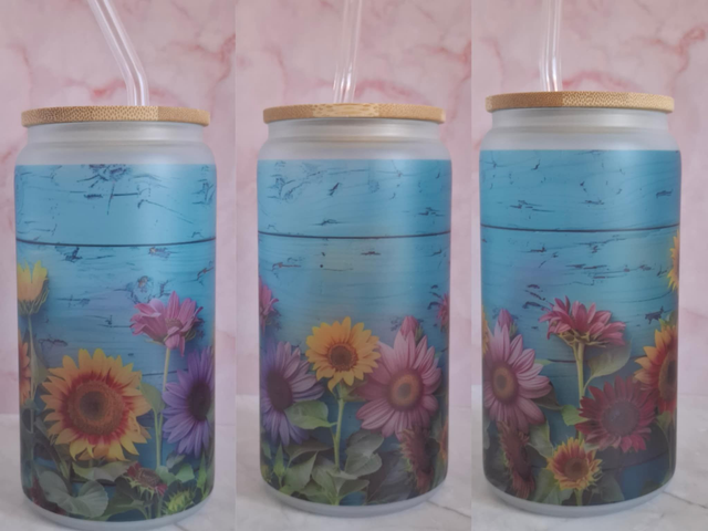 Verre givré bois bleu 