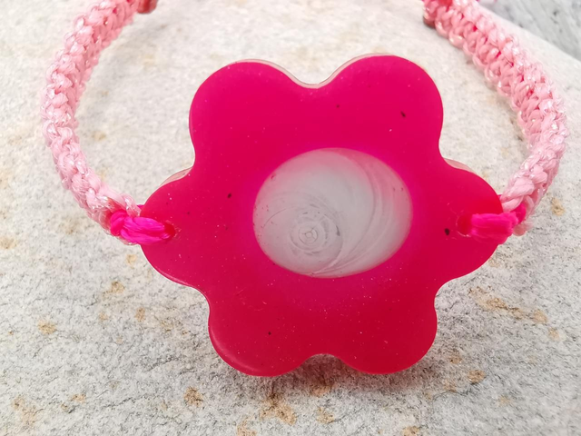BCO-033 Bracelet grosse fleur  rose