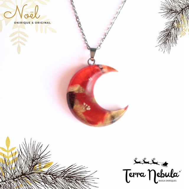 Collier Lune onirique Feu Ardent | CO032
