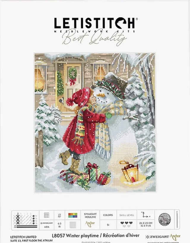 Winter Playtime Cross Stitch Kit by Letistitch 