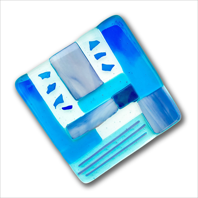 Coasters in Shades of turquoise and blue block colours (Ref CSBT1)