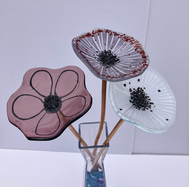 Everlasting flower - set of 3 - purple