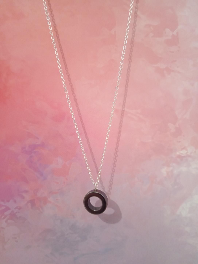 Hematite donut pendant 