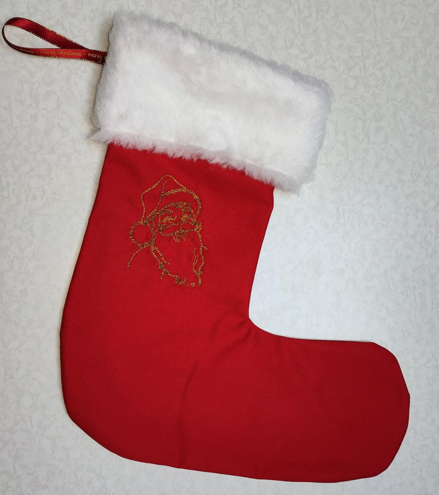 Chausette de Noël  père noël doré 