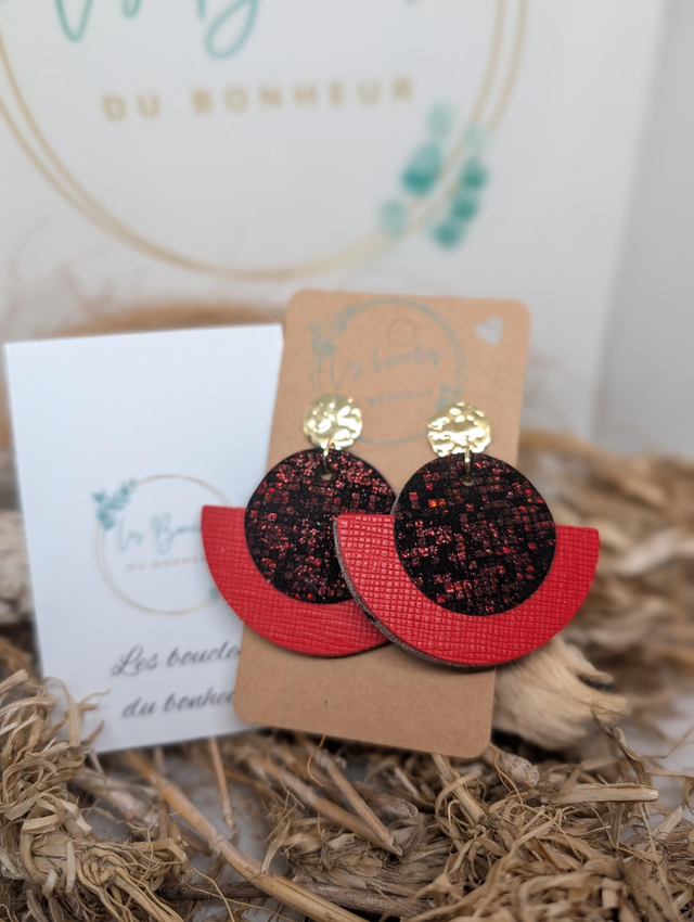 Boucles d'oreilles Dona rouge do029