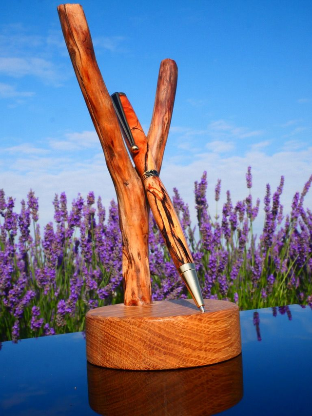 Stylo art deco hêtre échauffé 