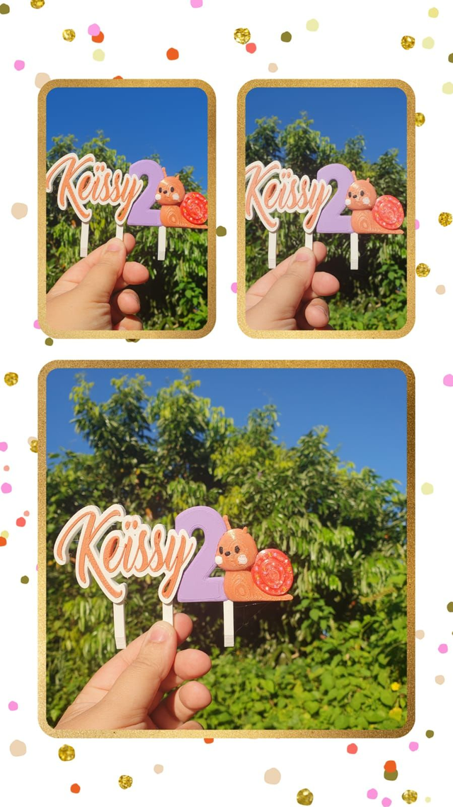 Topper anniversaire&quot; petit ESCARGOT&quot;