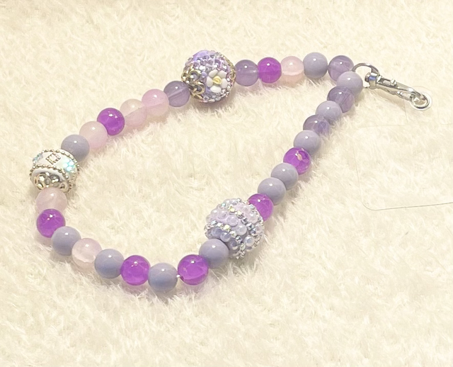 D12 Dragonne perles ton violet et perles mandala 