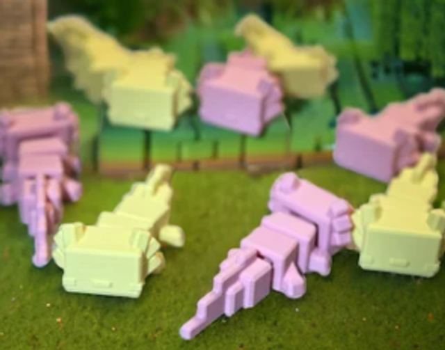 Bloxolotl Articulated flexible Autistic Toy 3D Printed Gift Wiggle Cute Animal