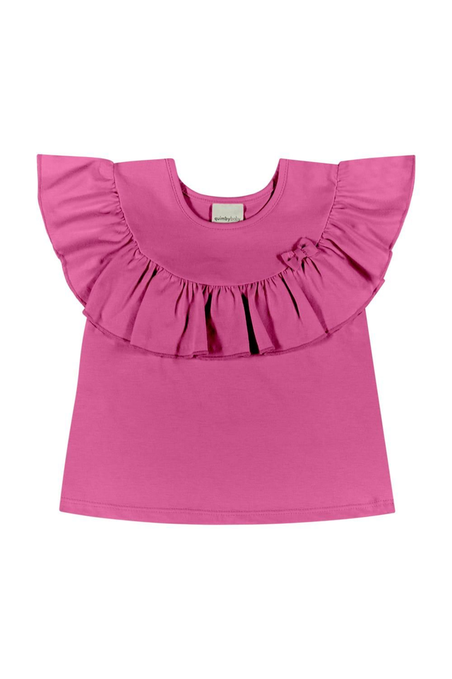 Blusinha Rosa Com Babado