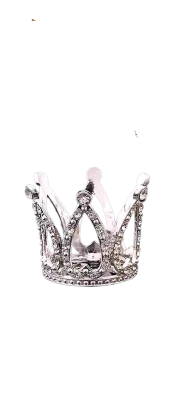 Petite couronne couleur argent et strass 