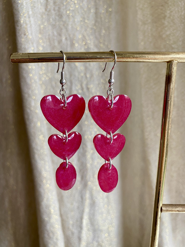 BO coeurs triples - framboise