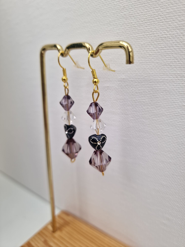 Parure Bijoux Trois Pièces Noires Blanches