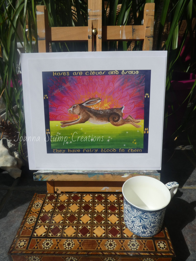 Open Edition Fine Art Print, from my "Animals in Folklore" collection, "Hare at Dawn"