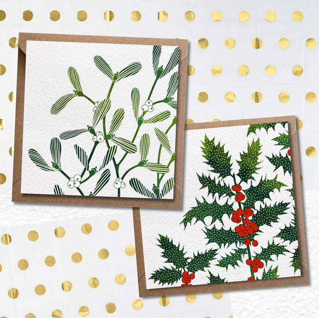 Festive Holly &amp; Mistletoe Cards