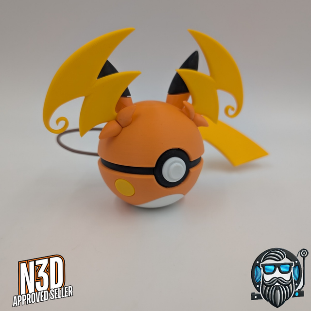 Pokéball décorative Méga Raichu Y – Objet collector Pokémon – Impression 3D PLA
