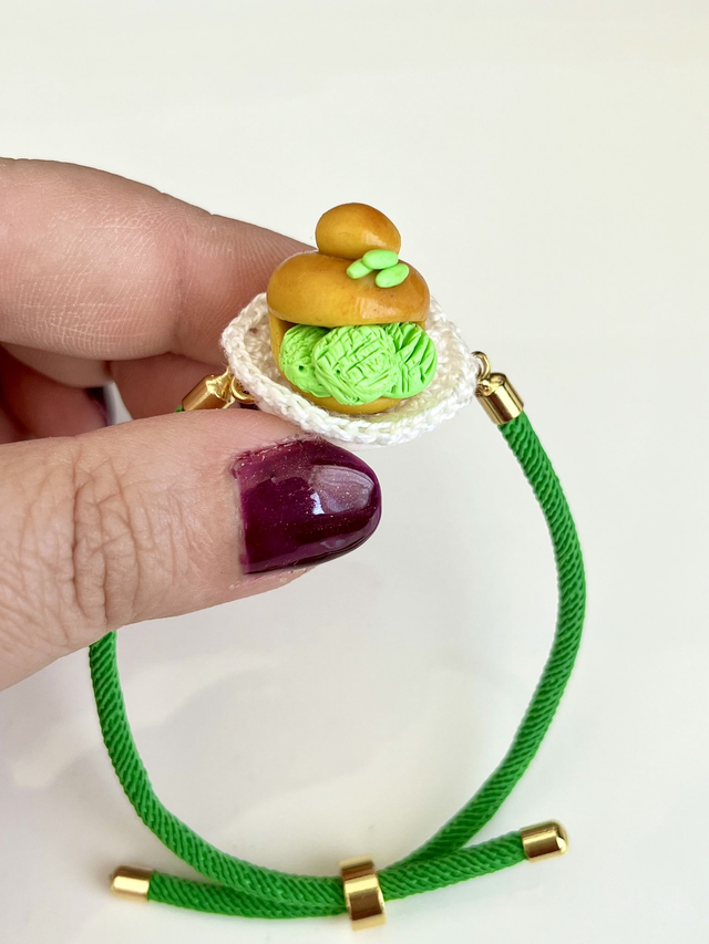 Bracciale Brioche gelato con il tuppo - gusto Pistacchio 