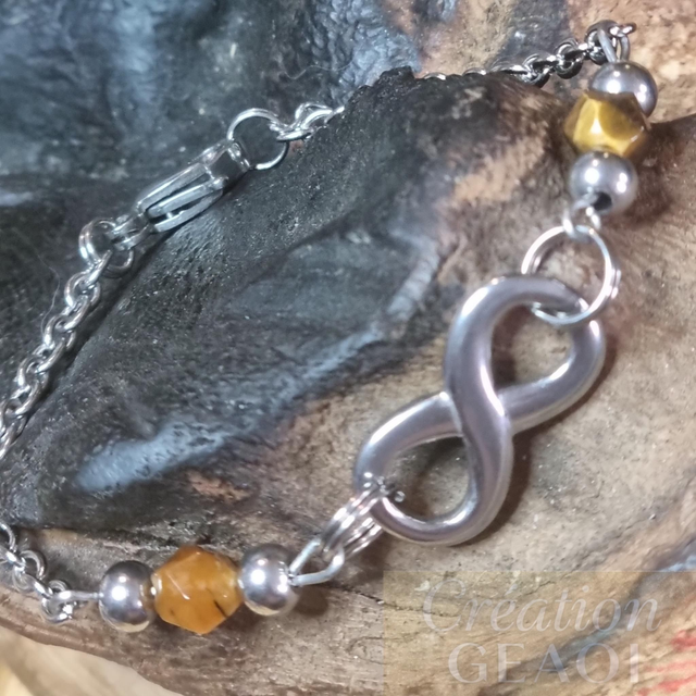 Bracelet infini: Oeil de tigre 