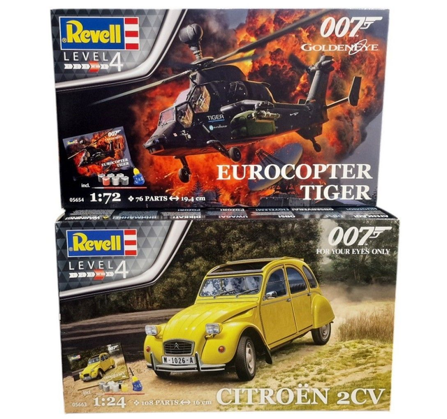 James Bond Eurocopter Tiger &amp; Citroen 2CV model kits