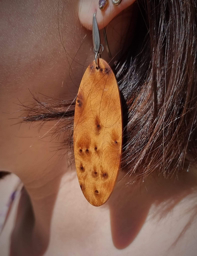 Boucles d'oreilles loupe de thuya