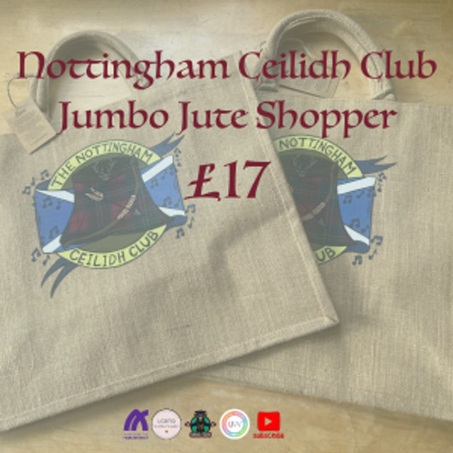 Nottingham Ceilidh Club Jumbo Jute Shopping Bag