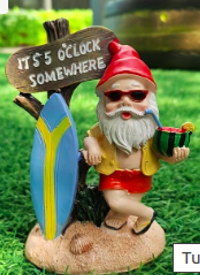 Tuinkabouter beeldje Surfer Kabouter (14cm)