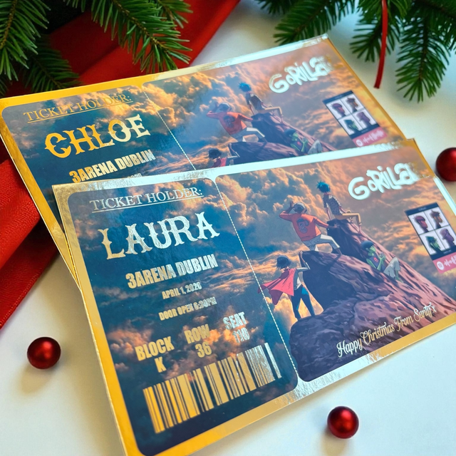 Gorillaz Concert gift ticket / card 