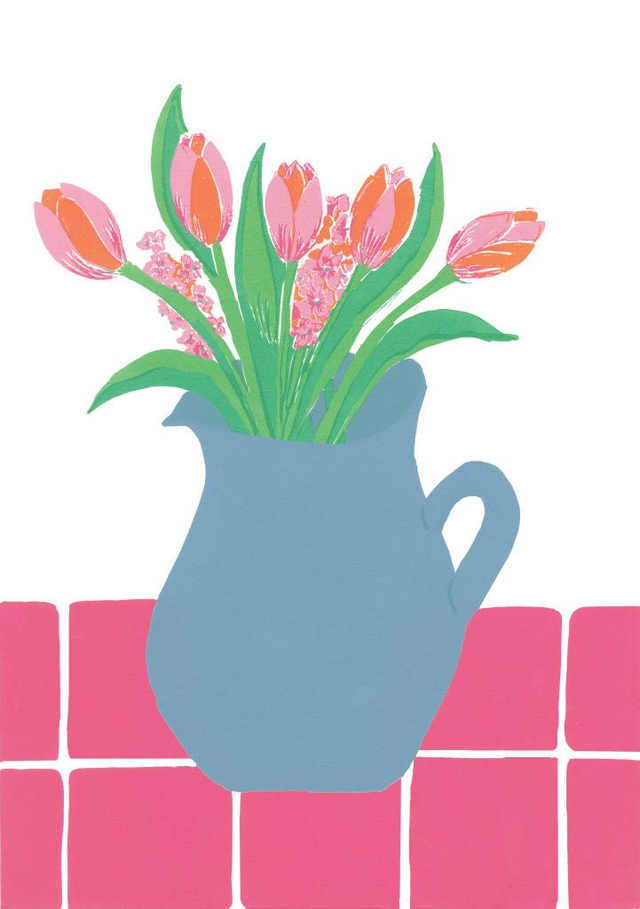 A4 Tulips Vase Print
