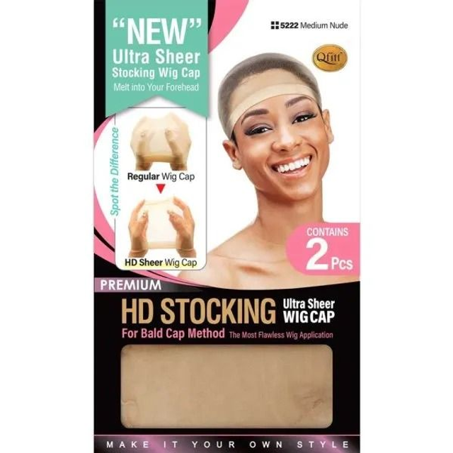 QFITT: HD STOCKING WIG CAP - MEDIUM NUDE