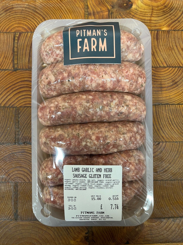 Lamb Garlic and Herb Sausages - Gluten Free