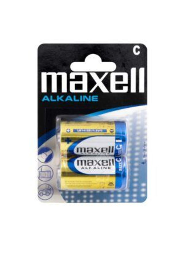 LR14 (C Size) Maxell Alkaline Battery (Pack 12 x 2 Batteries)