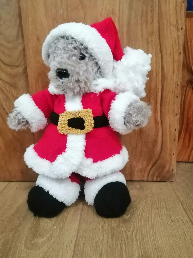 Knitted Santa outfit for 15" Teddy