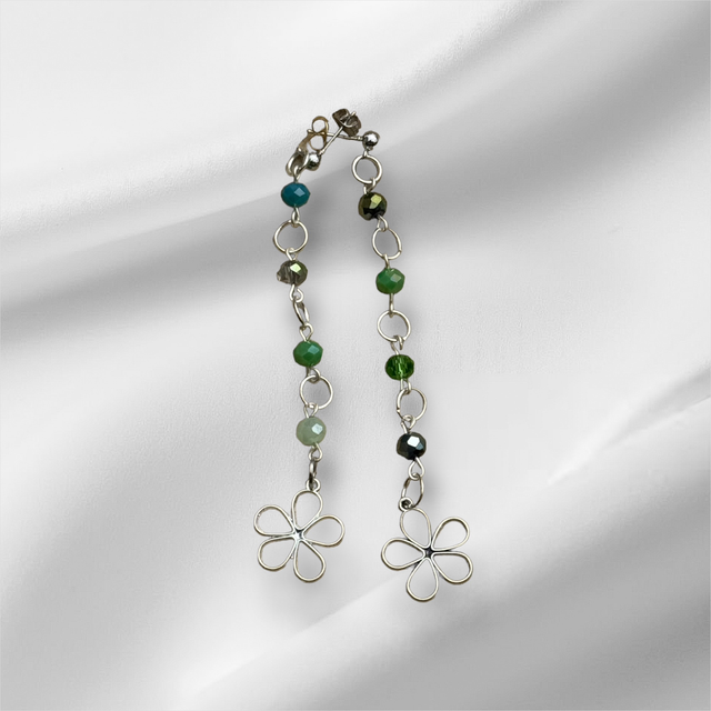 Green dangle earrings