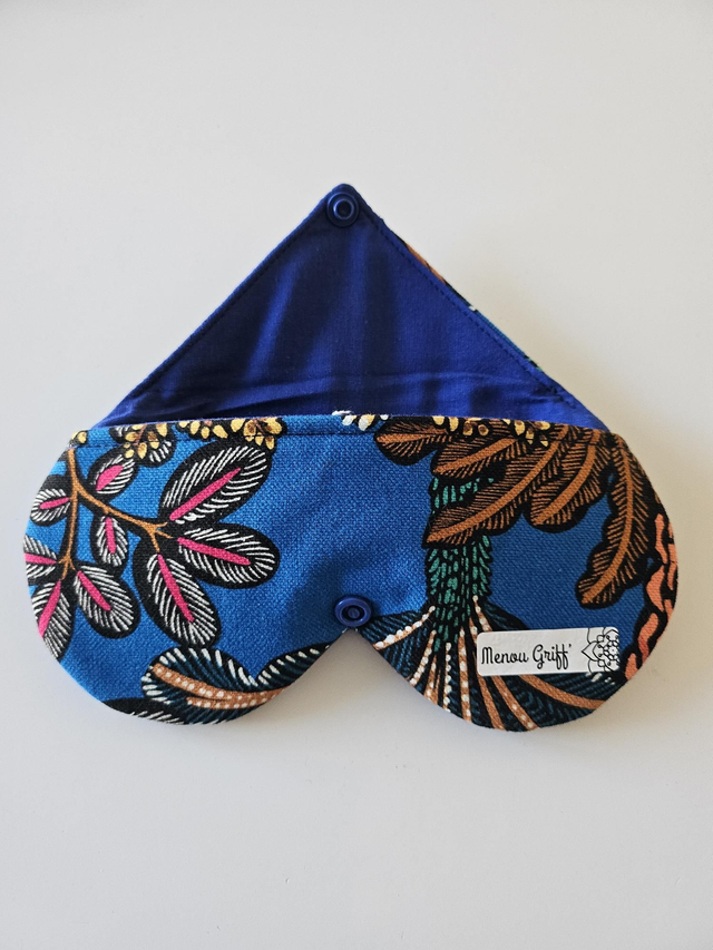 Étui à lunettes en tissu fait main - motif bleu flash