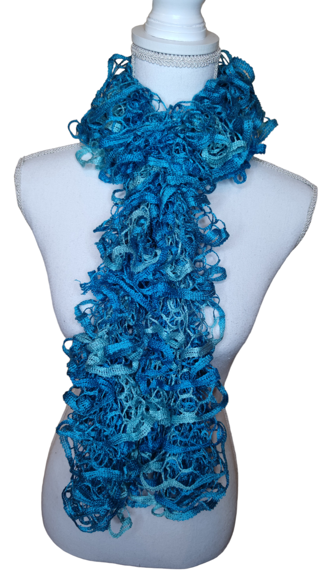 Écharpe dégradé turquoise/bleu ciel 