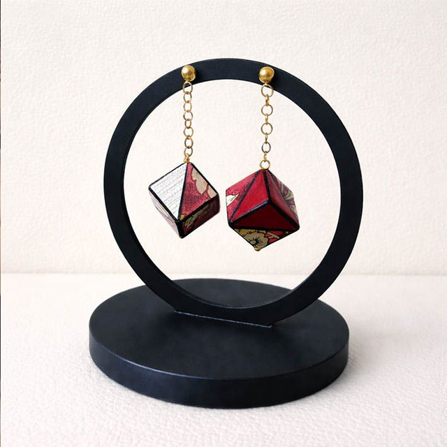 Pendenti cubici Arlecchino Rosso e bianco