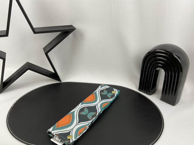 Étui brosse à dents grand – motif Rétro Vert Orange