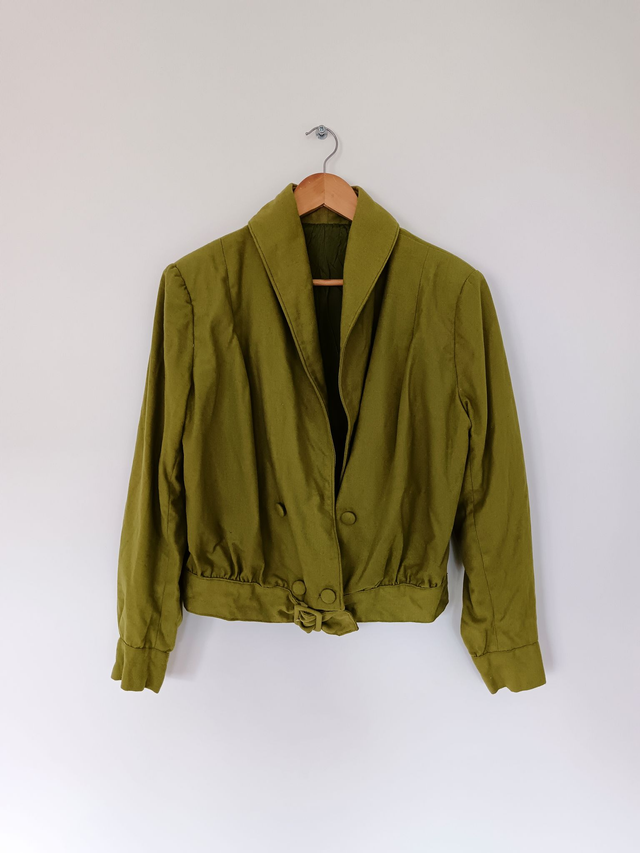 Veste en laine vert olive 70&#039;s