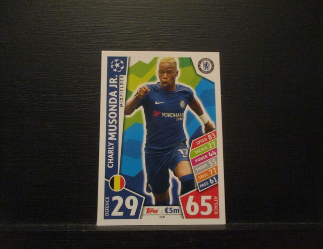 Charly Musonda Jr - UEFA Champions League Match Attax 2017/18 Original Trading Card #118