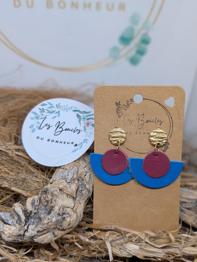 Boucles d&#039;oreilles Donatelle bleu rouge do010