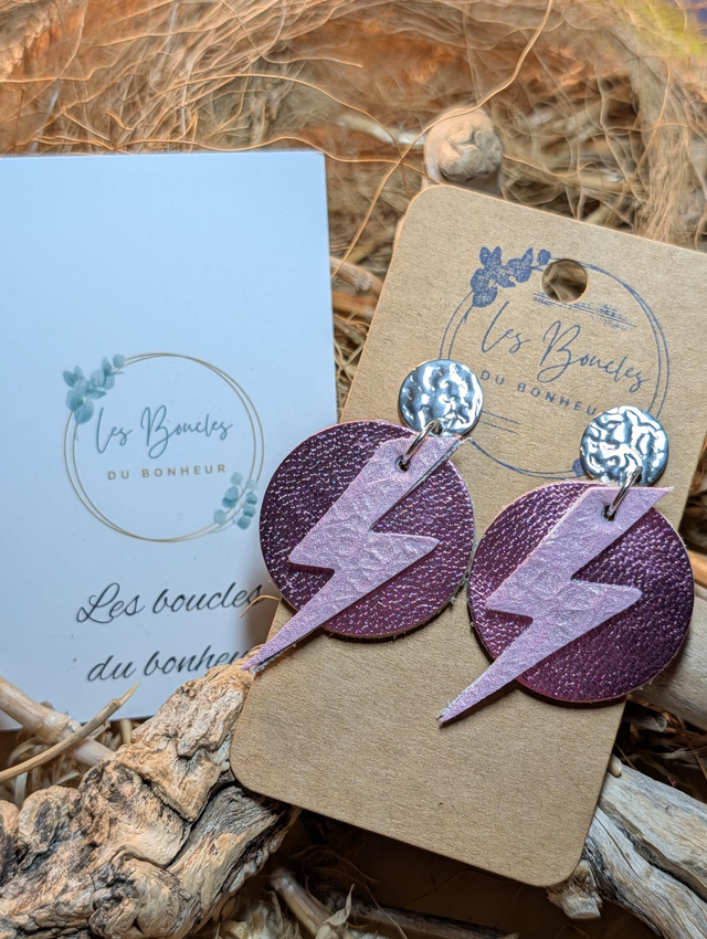 Boucles d'oreilles Queen rose qu005