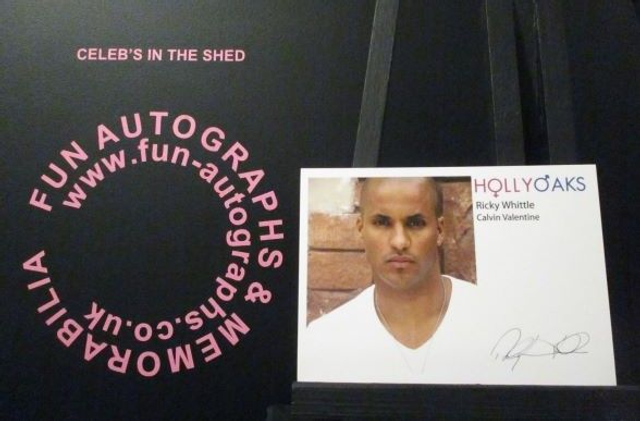 Ricky Whittle (Calvin Valentine) Authentic Autographed Hollyoaks 6x4 Cast Card